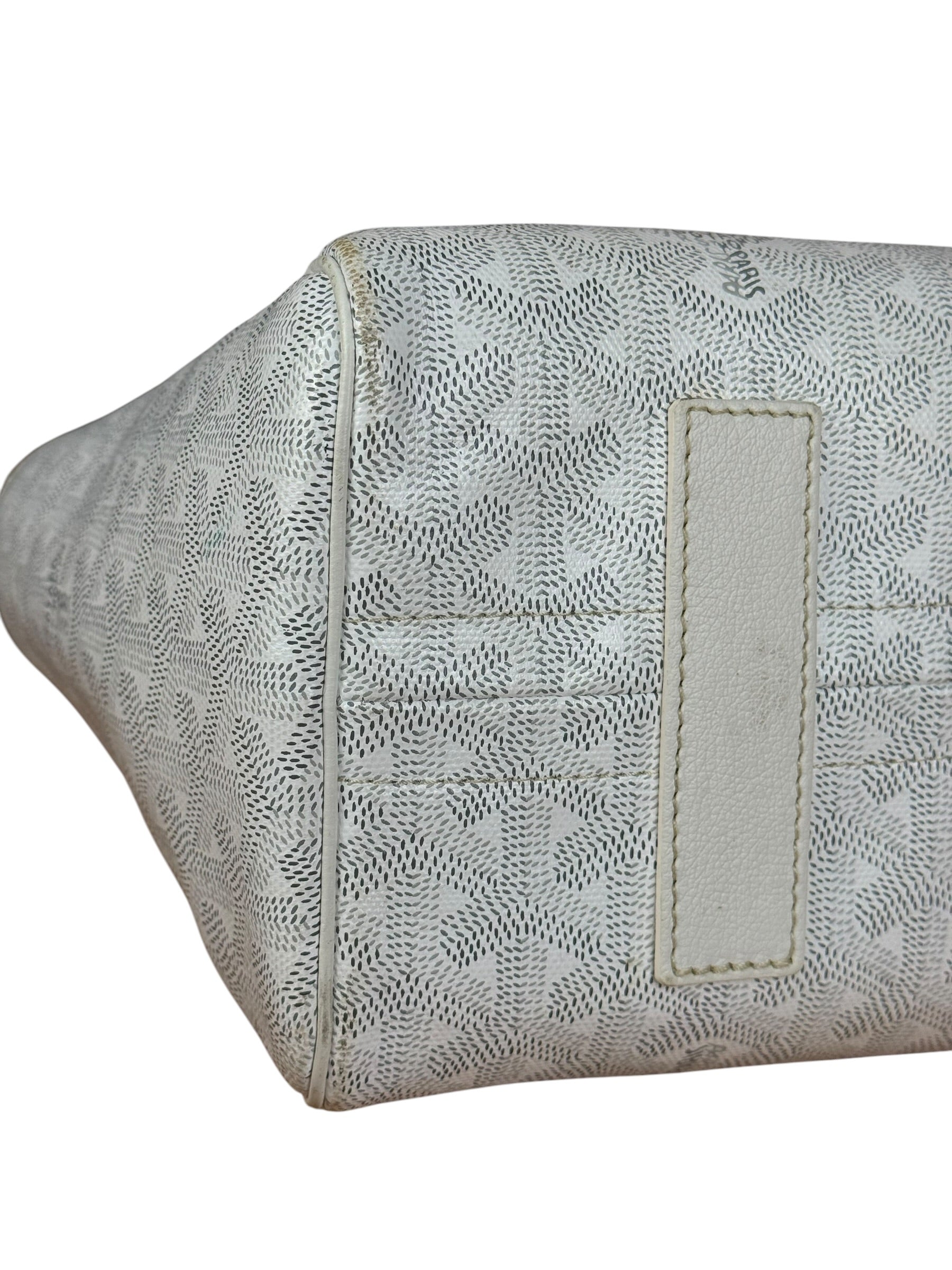 Goyard White Goyardine Sac Rouette PM Shoulder Tote