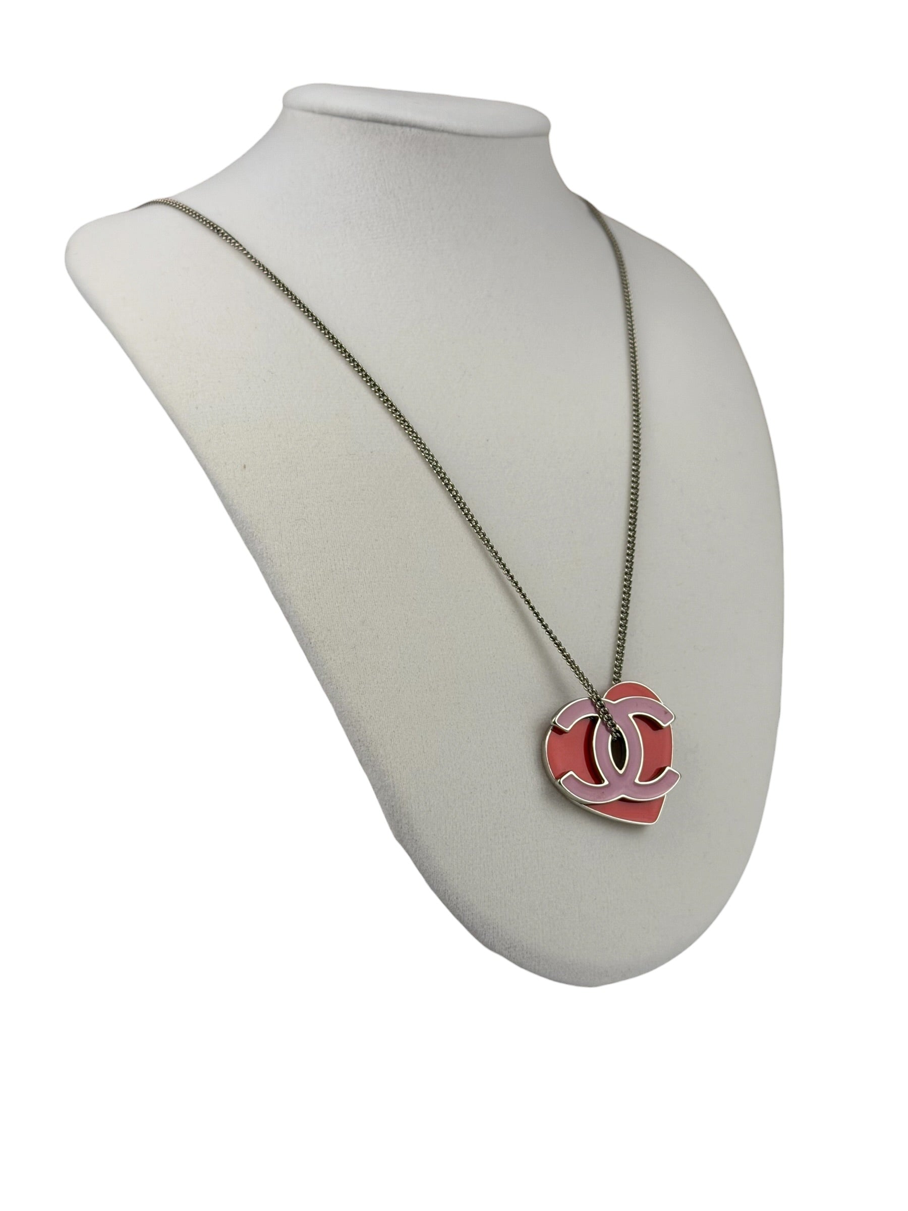 Chanel Vintage Heart CC Necklace