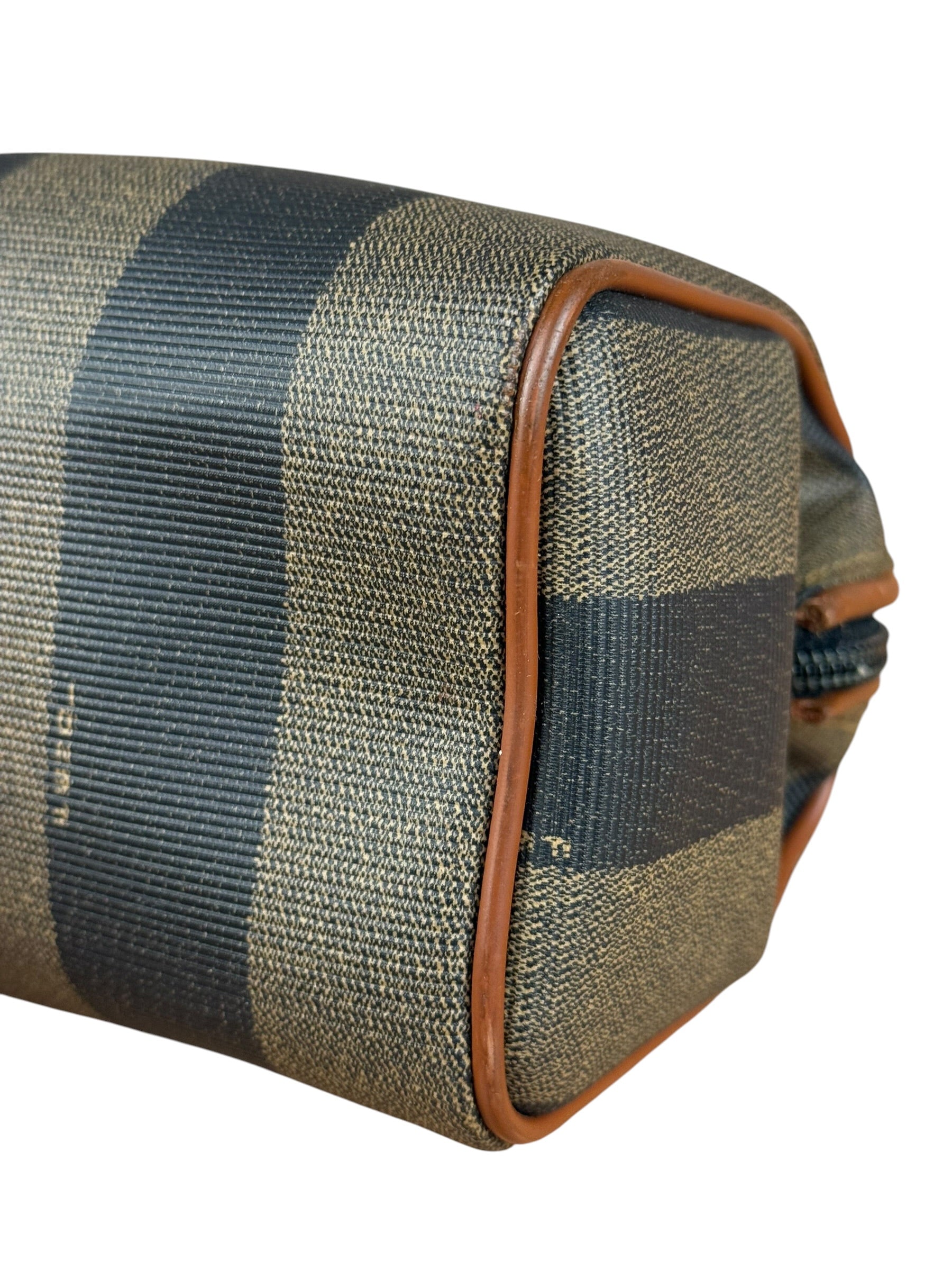 Fendi Vintage Pequin Stripped Nano Boston Bag