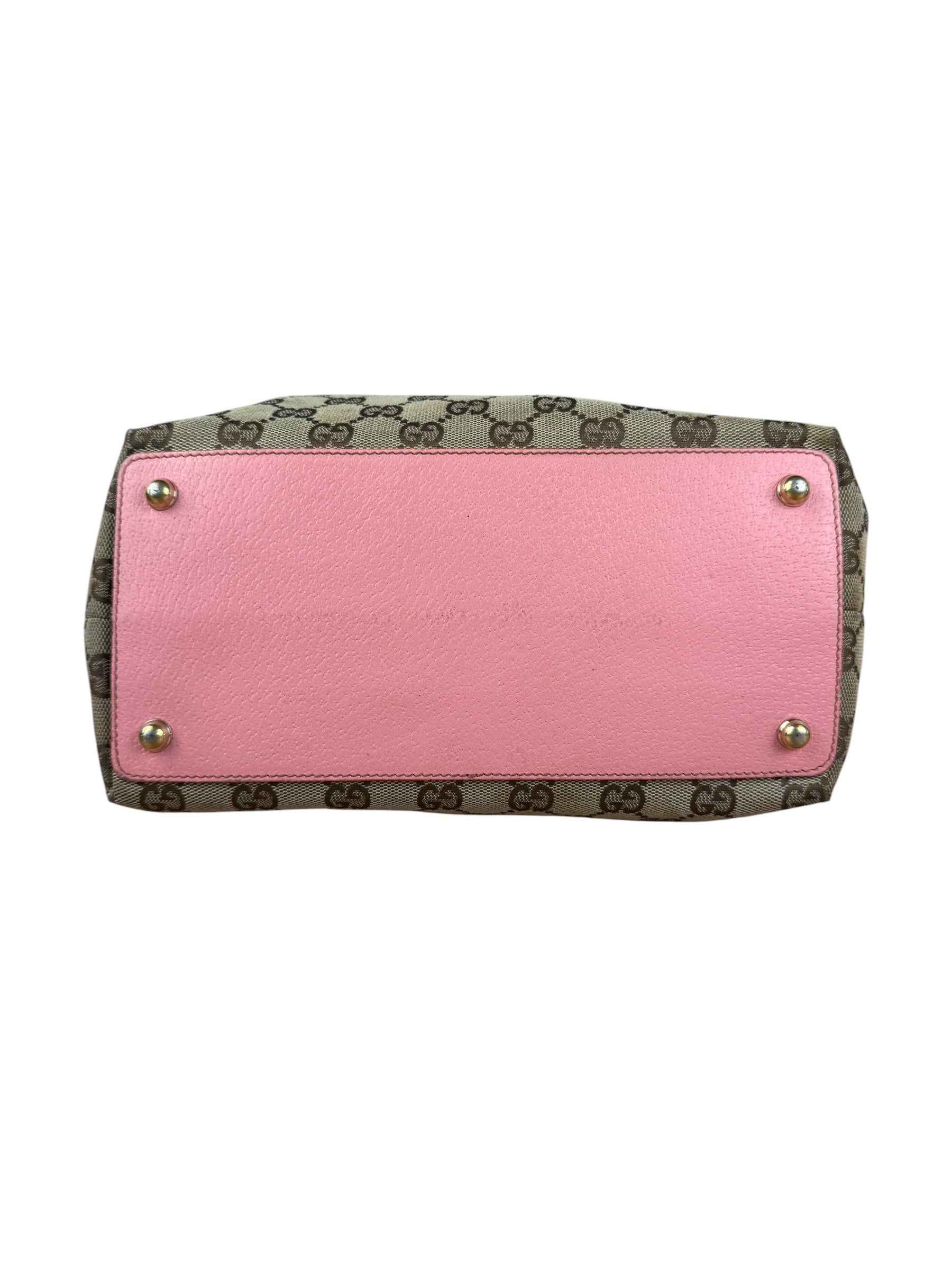 Gucci GG Pink Leather Canvas Eclipse Tote Bag