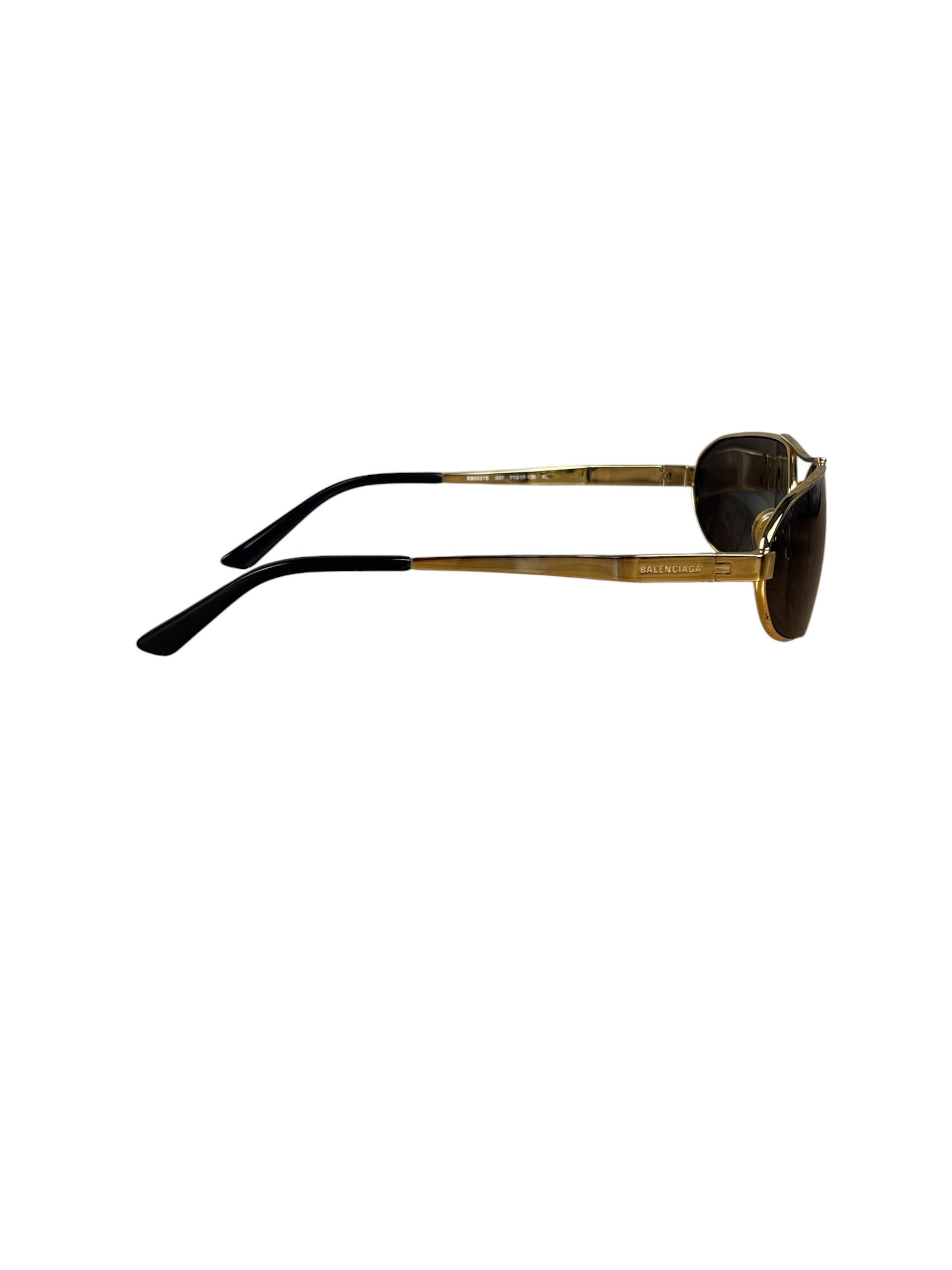 Balenciaga BB0227S Sunglasses Gold Toned Metal Frame