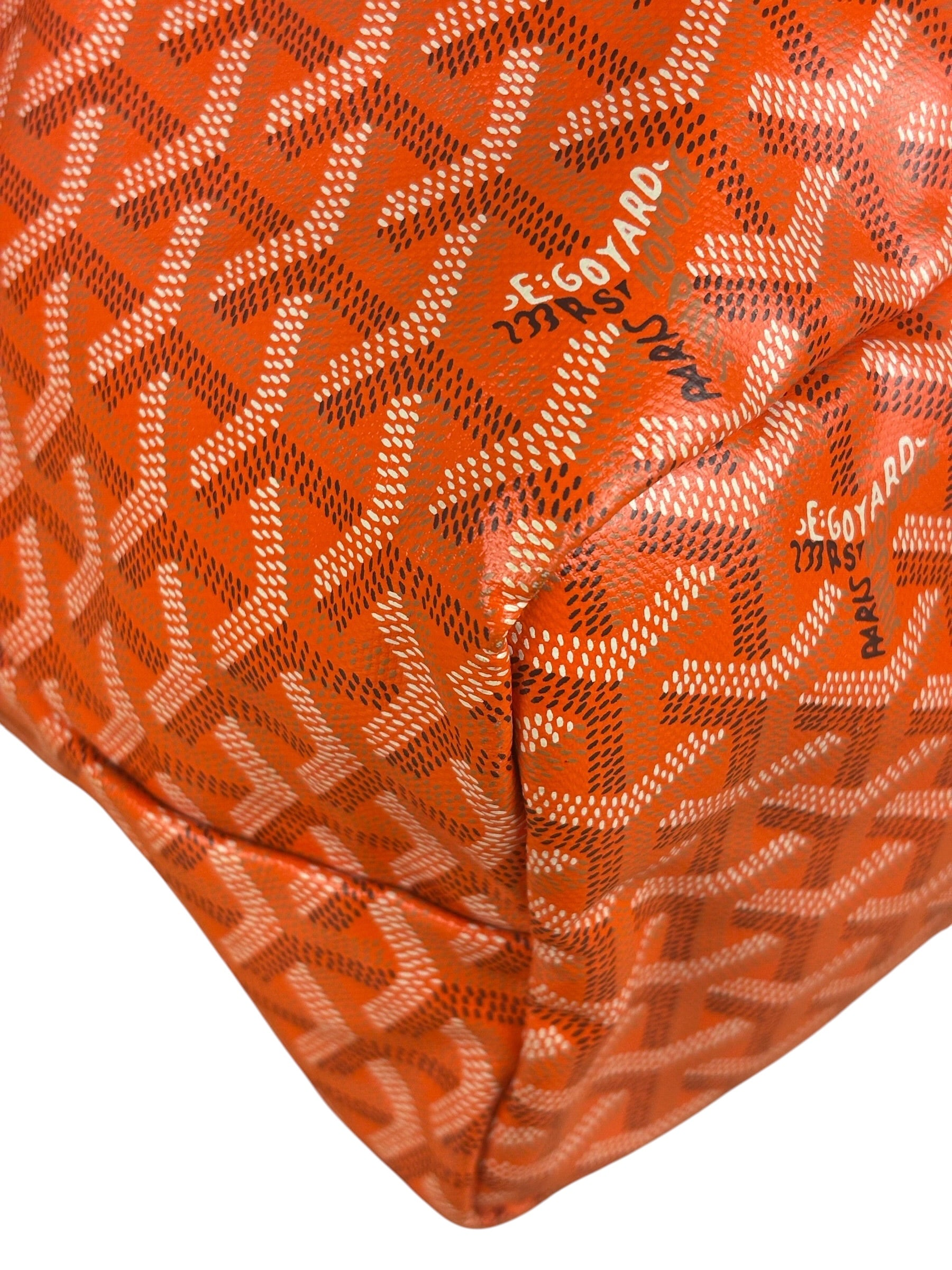 Goyard Saint Louis Orange Leather Tote Bag