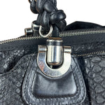 Chloé Vintage Black Leather Python Silverado Shoulder Bag
