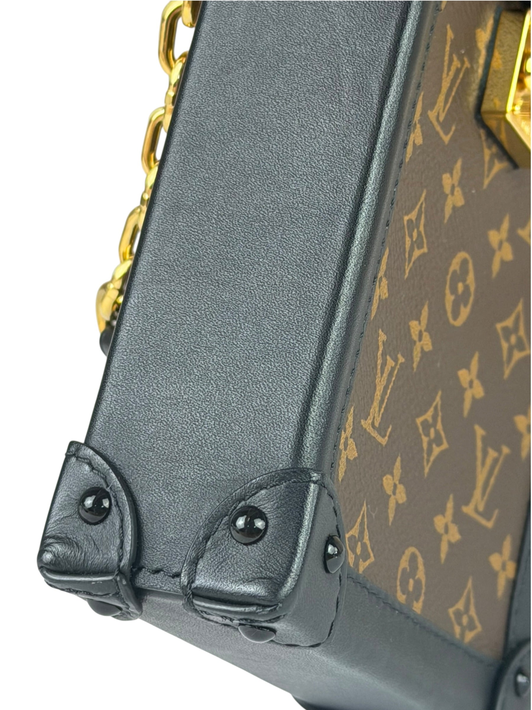 Louis Vuitton Black Monogram Vertical Trunk Pochette