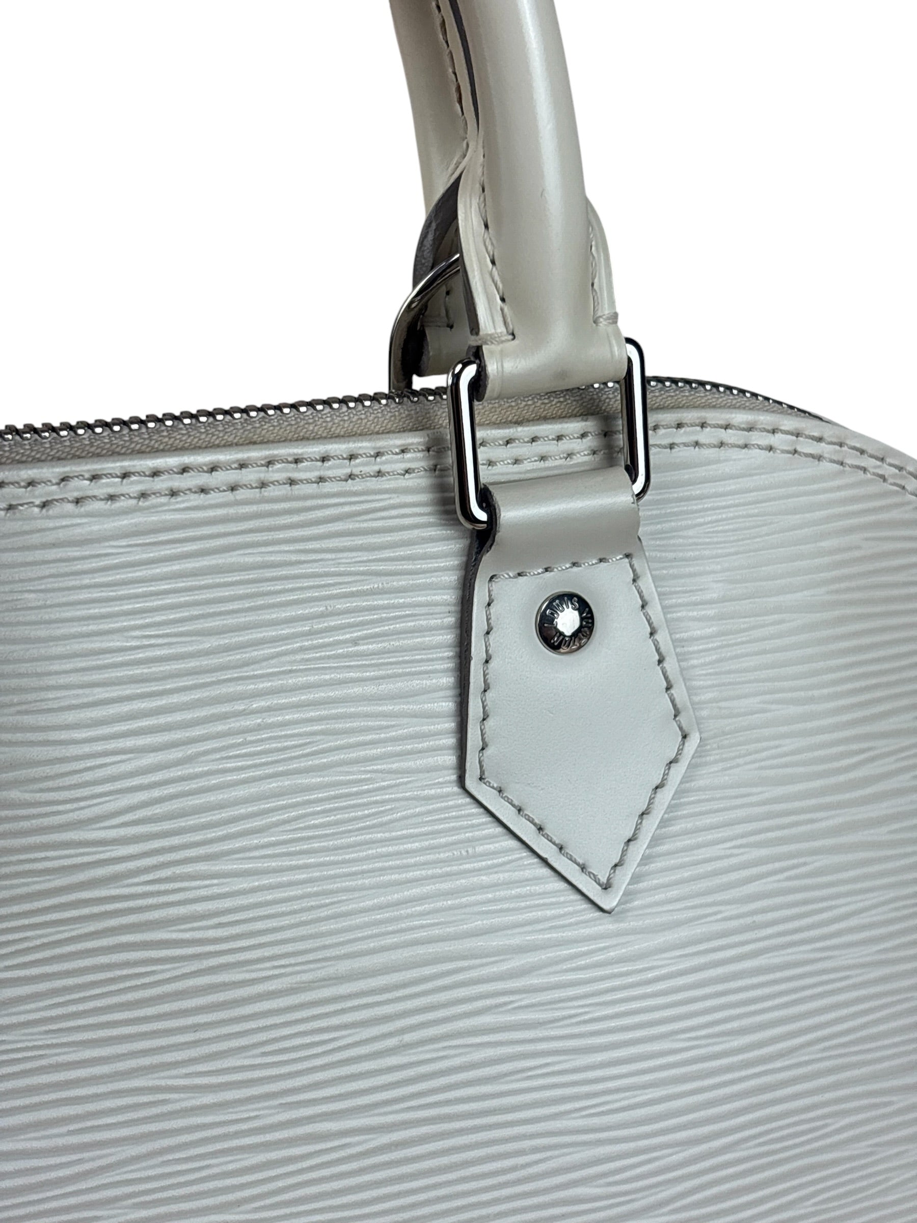 Louis Vuitton White Epi Leather Alma Hand Bag PM