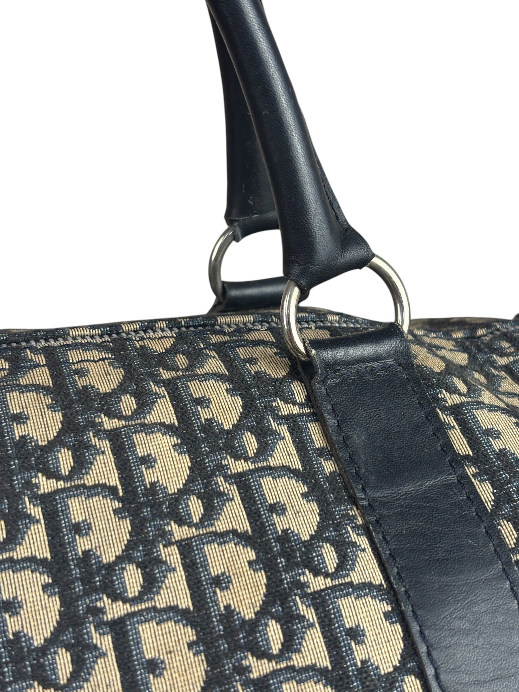 Christian Dior Vintage Black Trotter Boston Travel Bag
