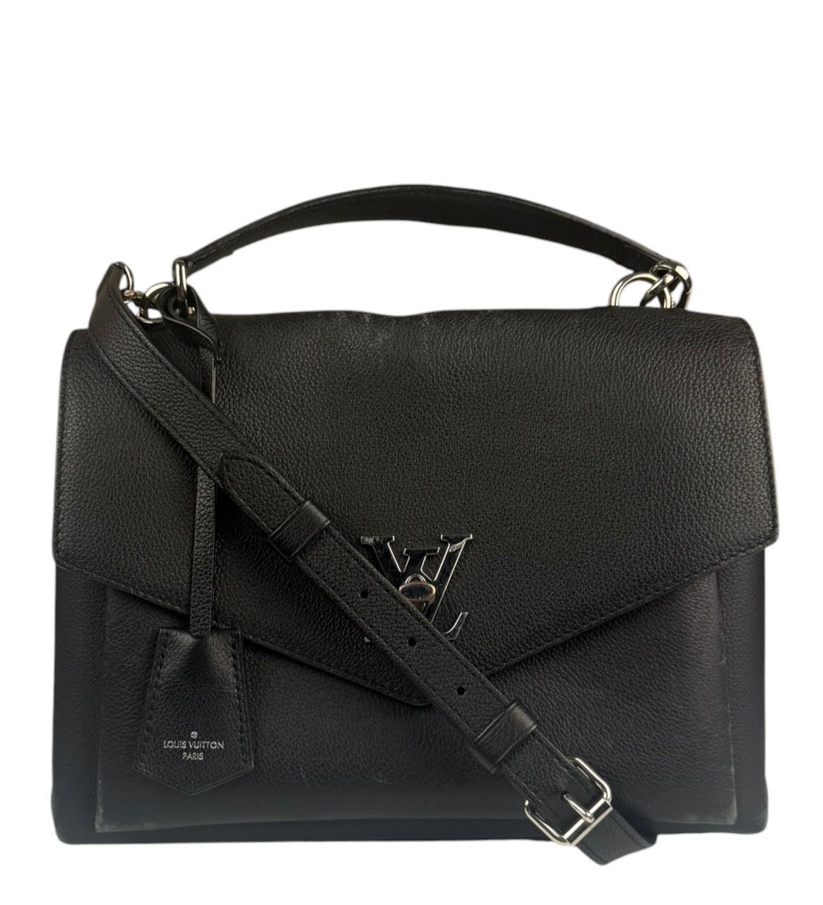Louis Vuitton Black Pebbled Leather Taurillon Lockme Two-Way Bag
