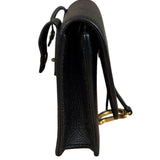 Christian Dior Black Grained Leather Saddle Belt Bag