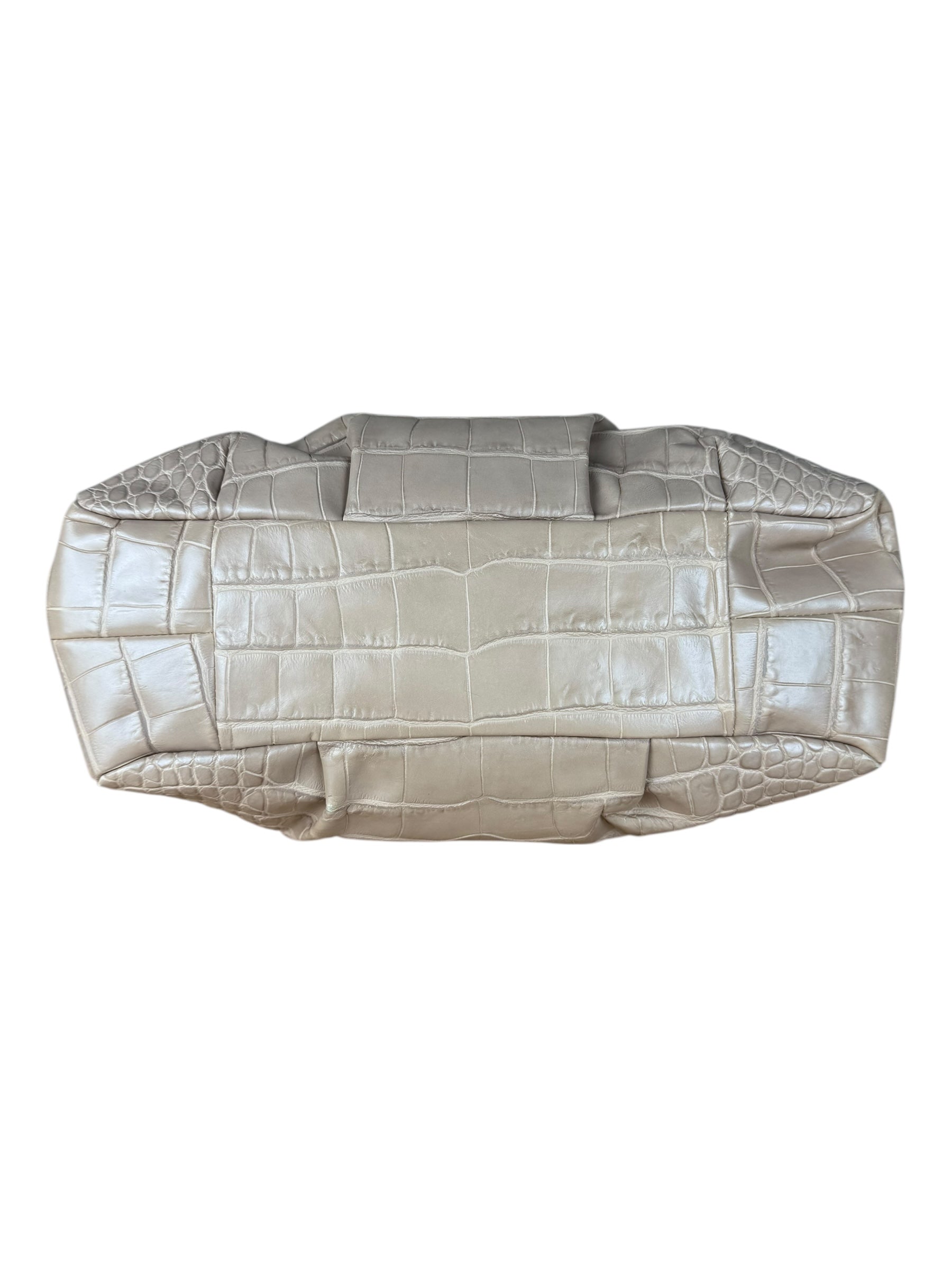 Coach Beige Maggie Croc Handbag