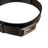 Gucci Black Leather G Buckle Belt