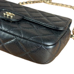 Chanel Black Quilted Flap Phone Chain Handbag