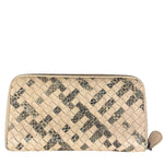 Bottega Veneta Pink Intreccio Snake Leather Long Wallet
