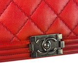 Chanel Red Quilted Leather Boy Flap Bag 2010