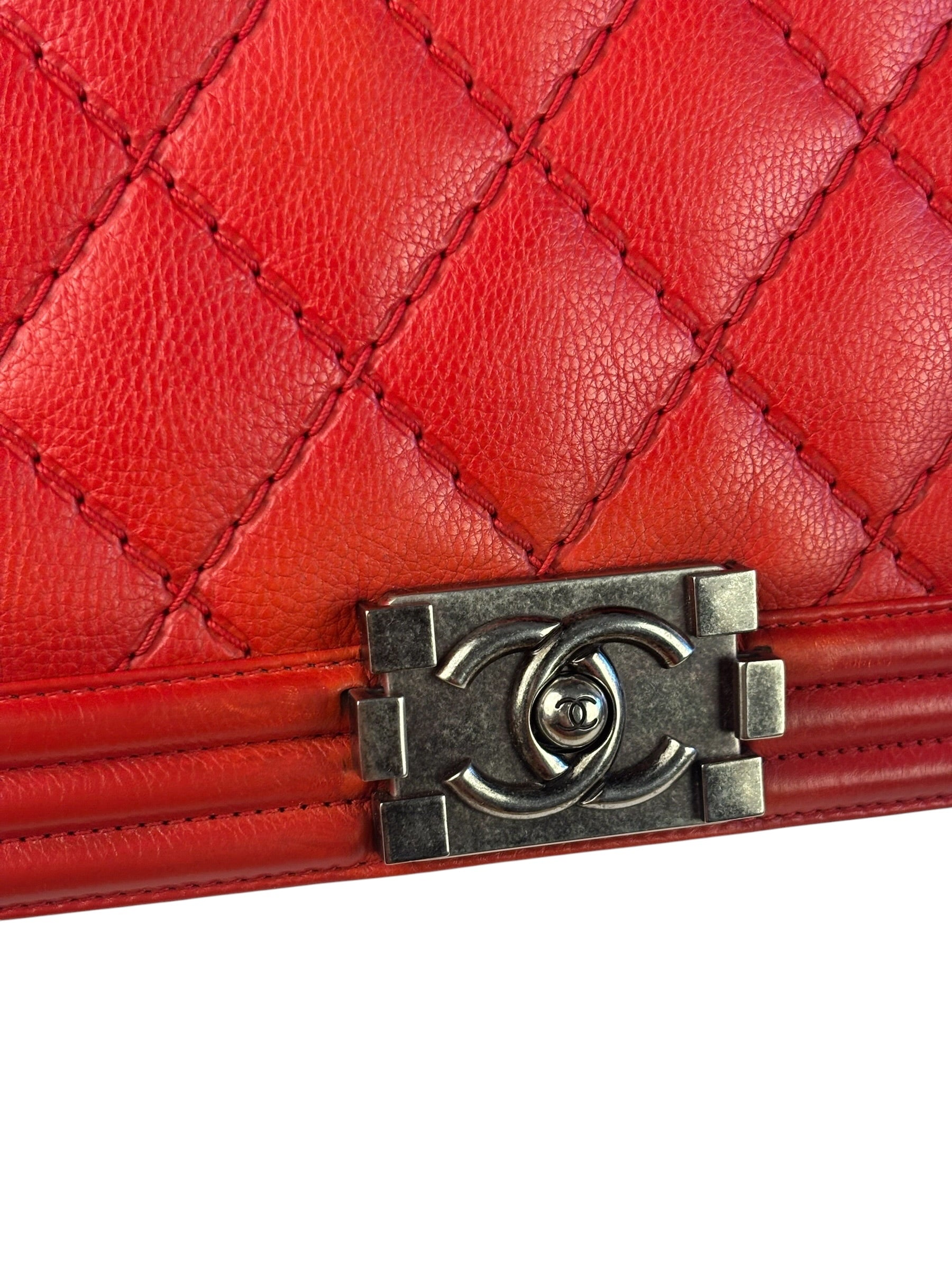 Chanel Red Quilted Leather Boy Flap Bag 2010