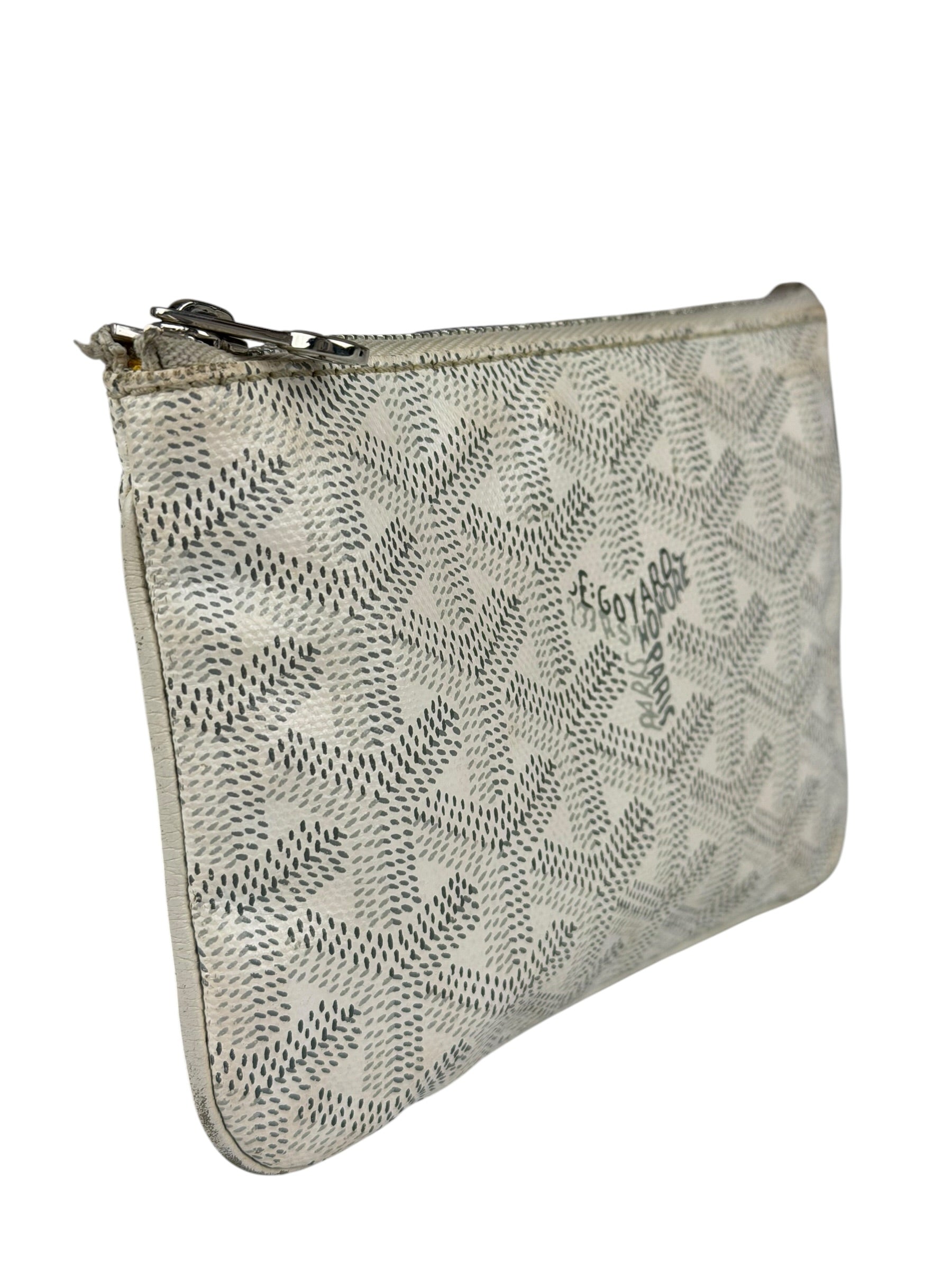 Goyard White Senat Mini Pouch