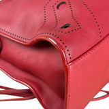 Balenciaga Red Leather Blackout City Two-Way Bag