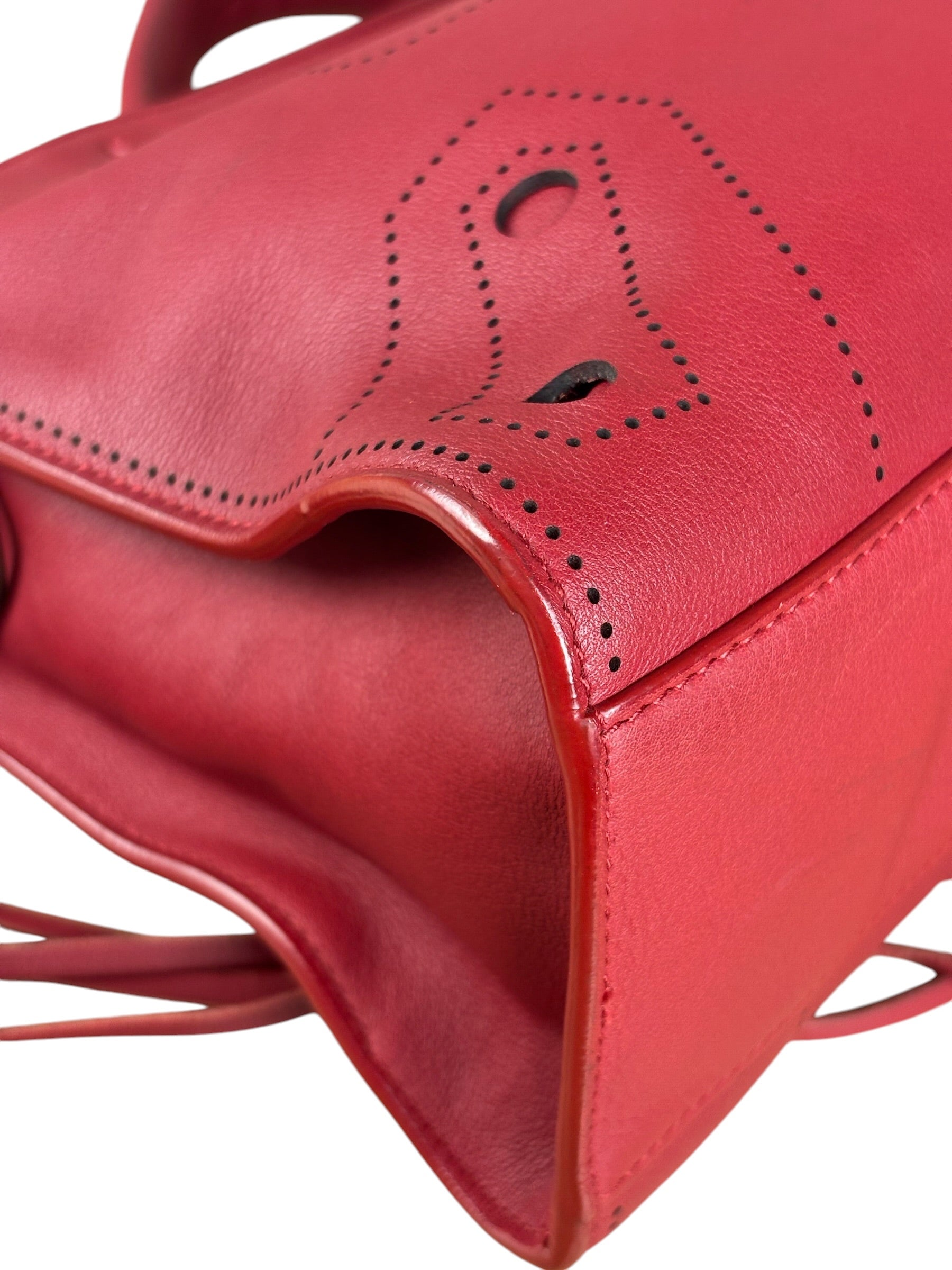 Balenciaga Red Leather Blackout City Two-Way Bag