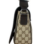 Gucci GG Canvas Print Flap Messenger Bag