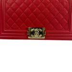 Chanel Red Quilted Caviar Boy Flap Bag 2019