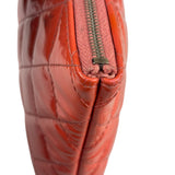 Chanel Orange Hue Quilted Patent Leather Clutch 2012