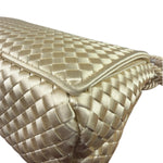 Bottega Veneta Vintage Cream Satin Intrecciato Mini Shoulder Bag