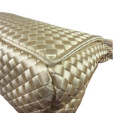 Bottega Veneta Vintage Cream Satin Intrecciato Mini Shoulder Bag