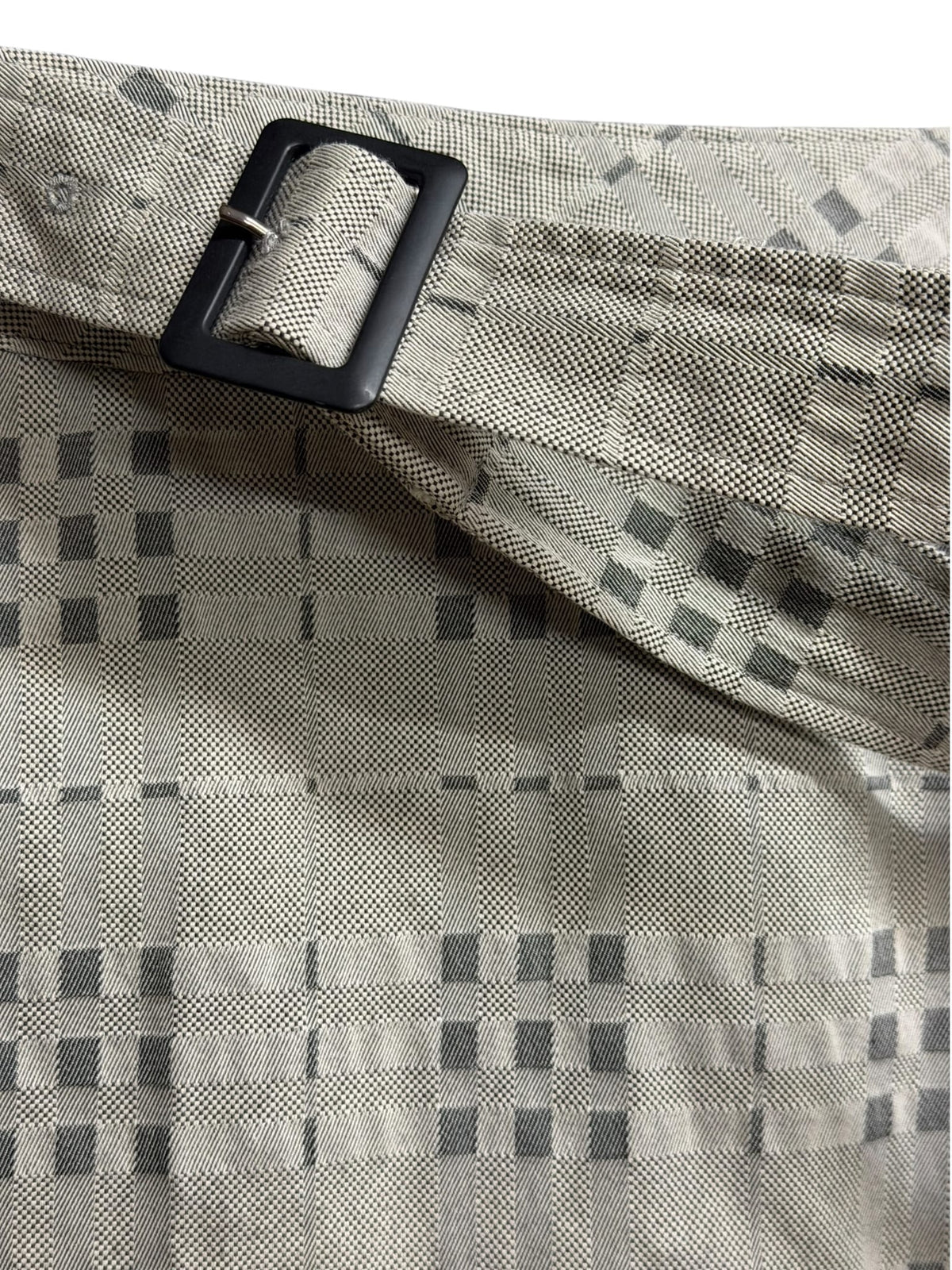 Burberry London Grey Check Belted Mid-Length Skirt