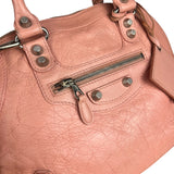 Balenciaga Pink Moto Leather Dome 2Way City Bag