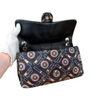 Chanel Lipstick Black Satin Single Flap Bag 2005