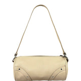 Burberry Cream Calfskin Barrel Shoulder Bag