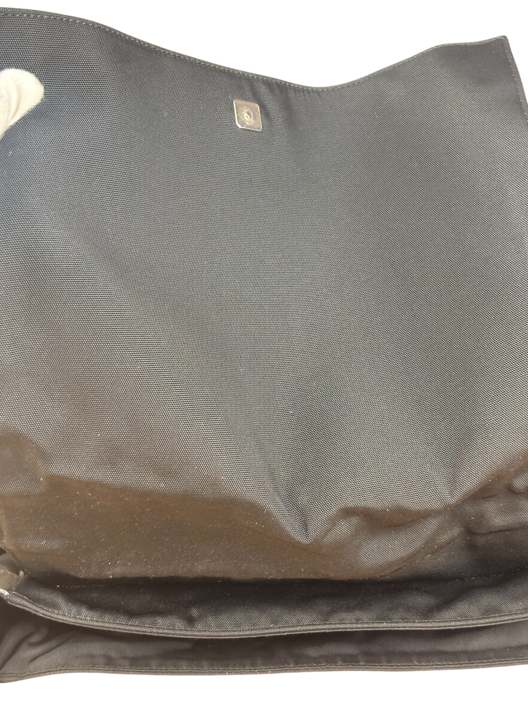 Gucci Black Canvas Flap Messenger Bag