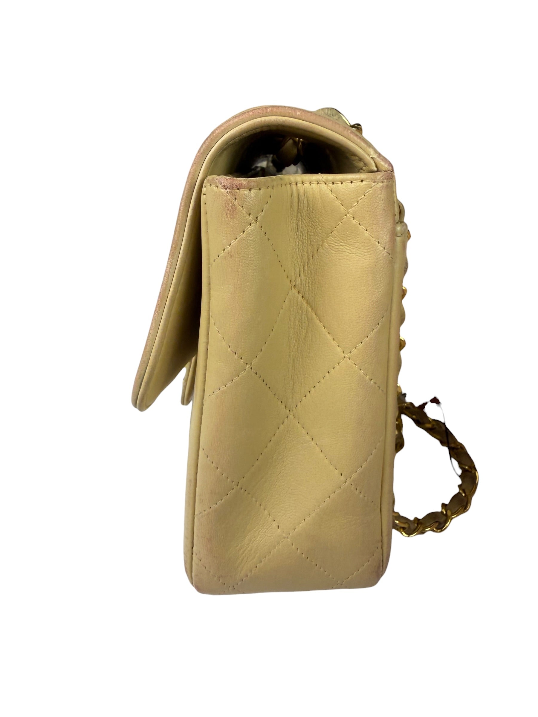 Chanel Vintage Beige Clair Quilted Leather Classic Flap Bag 2004