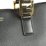 Fendi Black Leather Small FF Tote Two-Way Bag