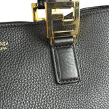 Fendi Black Leather Small FF Tote Two-Way Bag