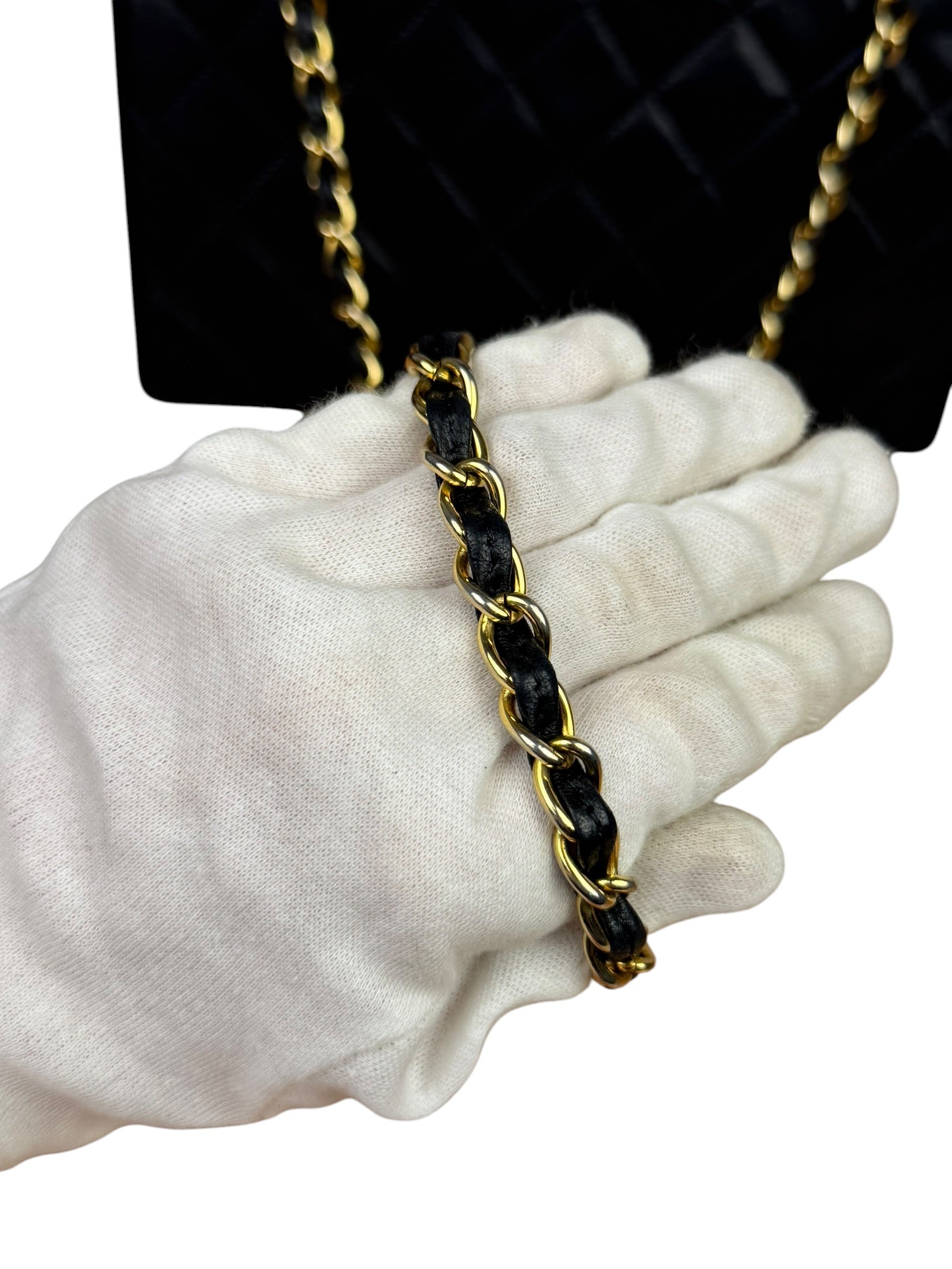 Chanel Black Diamond Stitch CC Timeless Chain Flap Bag '89-'91