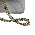 Chanel CC White Quilted Double Flap Bag 1988