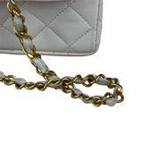 Chanel CC White Quilted Double Flap Bag 1988