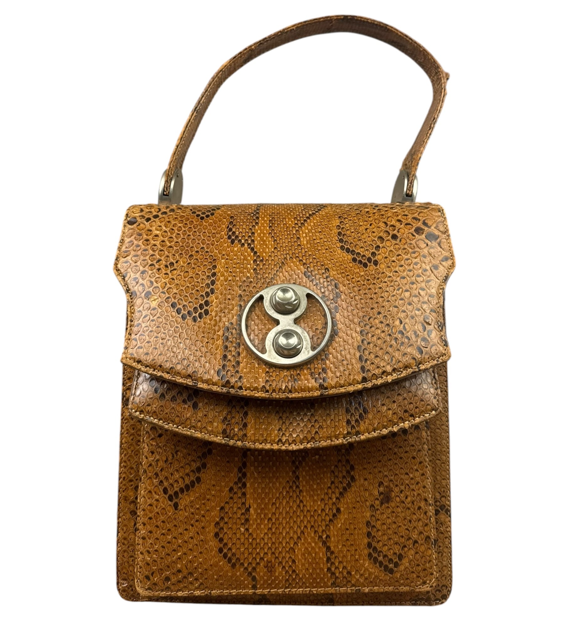 Vintage Snakeskin Top Handle Bag