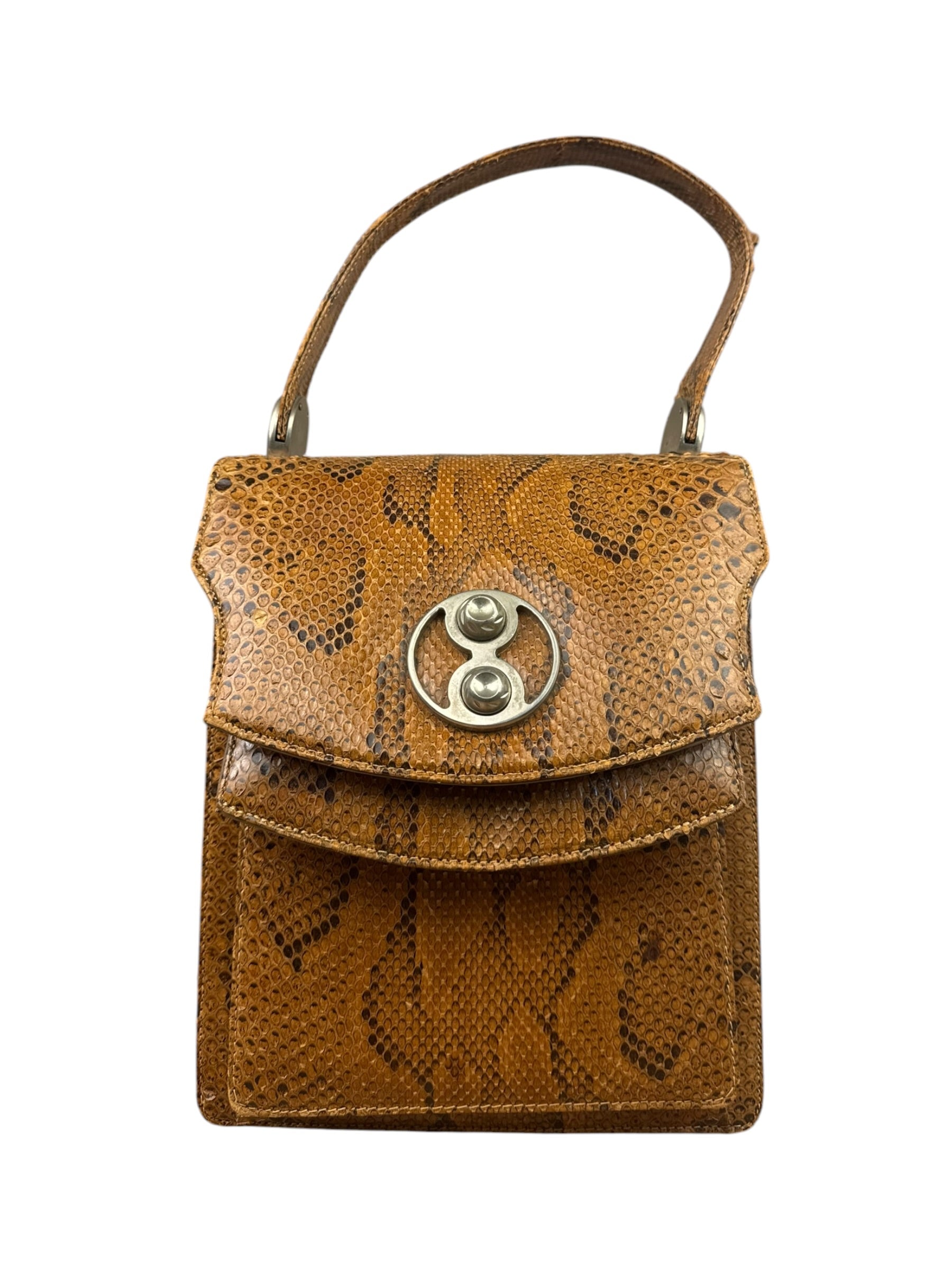 Vintage Snakeskin Top Handle Bag