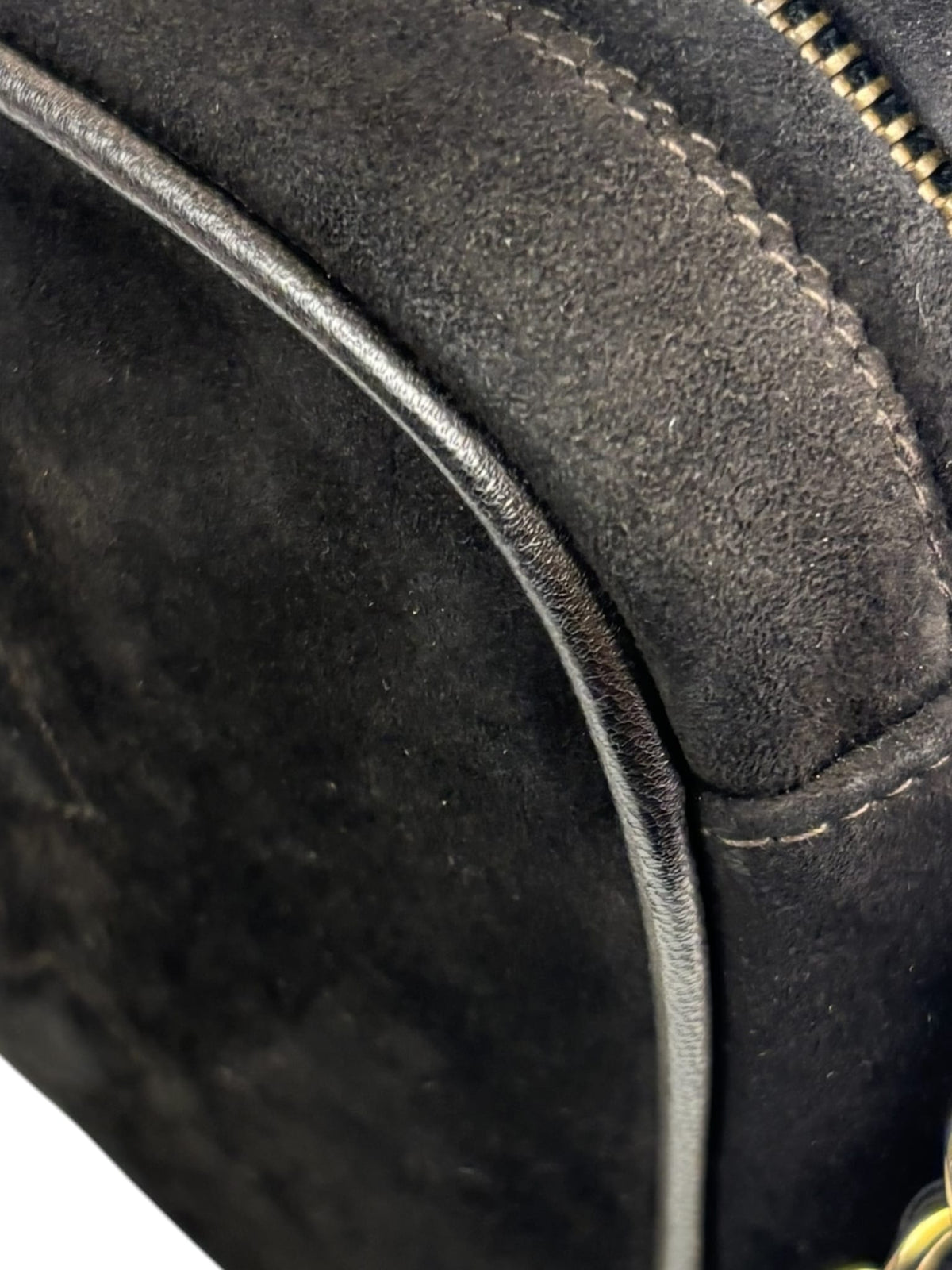 Chanel Vintage Black Suede CC Tassel Camera Bag 1989
