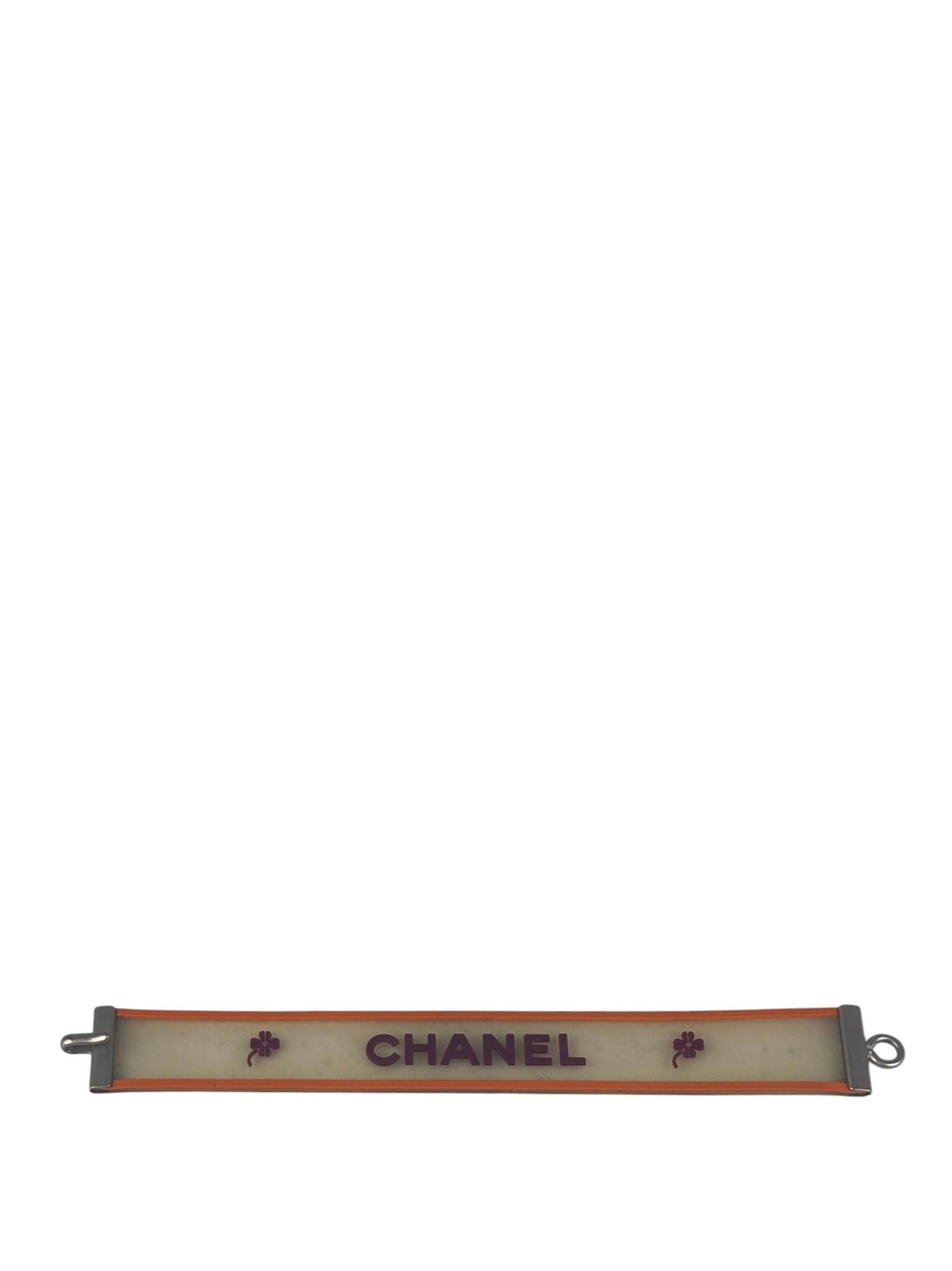 Chanel Vintage Rubber Logo Bracelet