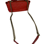 Chanel Red Quilted Caviar Leather Timeless Shoulder Bag 2012