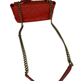 Chanel Red Quilted Caviar Leather Timeless Shoulder Bag 2012