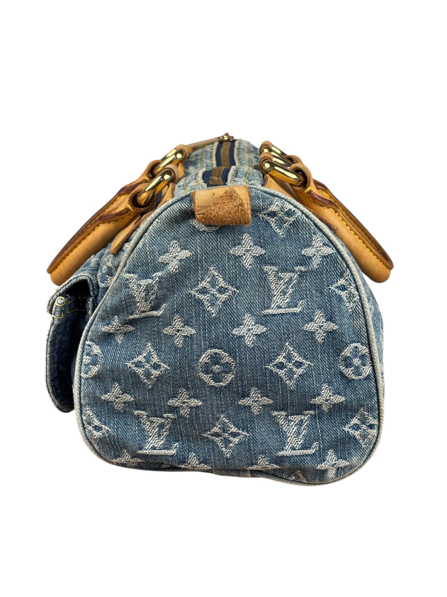 Louis Vuitton Vintage Denim Leather Trim Monogram Neo Speedy 30