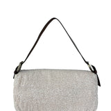 Fendi Leather-Trimmed Beaded Baguette Light Pink