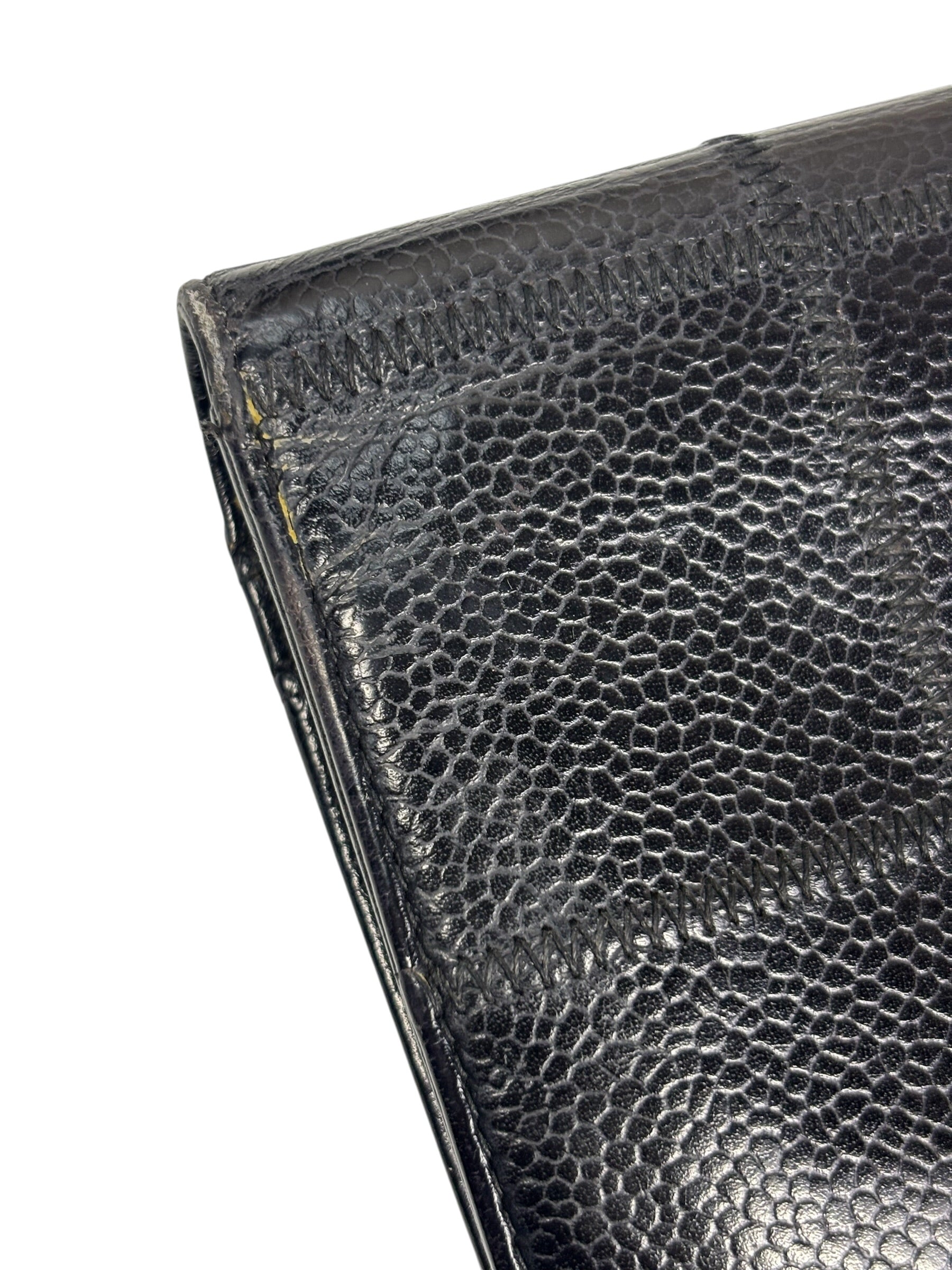 Chanel Black Caviar Chocolate Bar Bi-Fold Long Wallet 2005