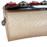 Fendi Pink Python Flower Studded Mini Chain Shoulder Bag