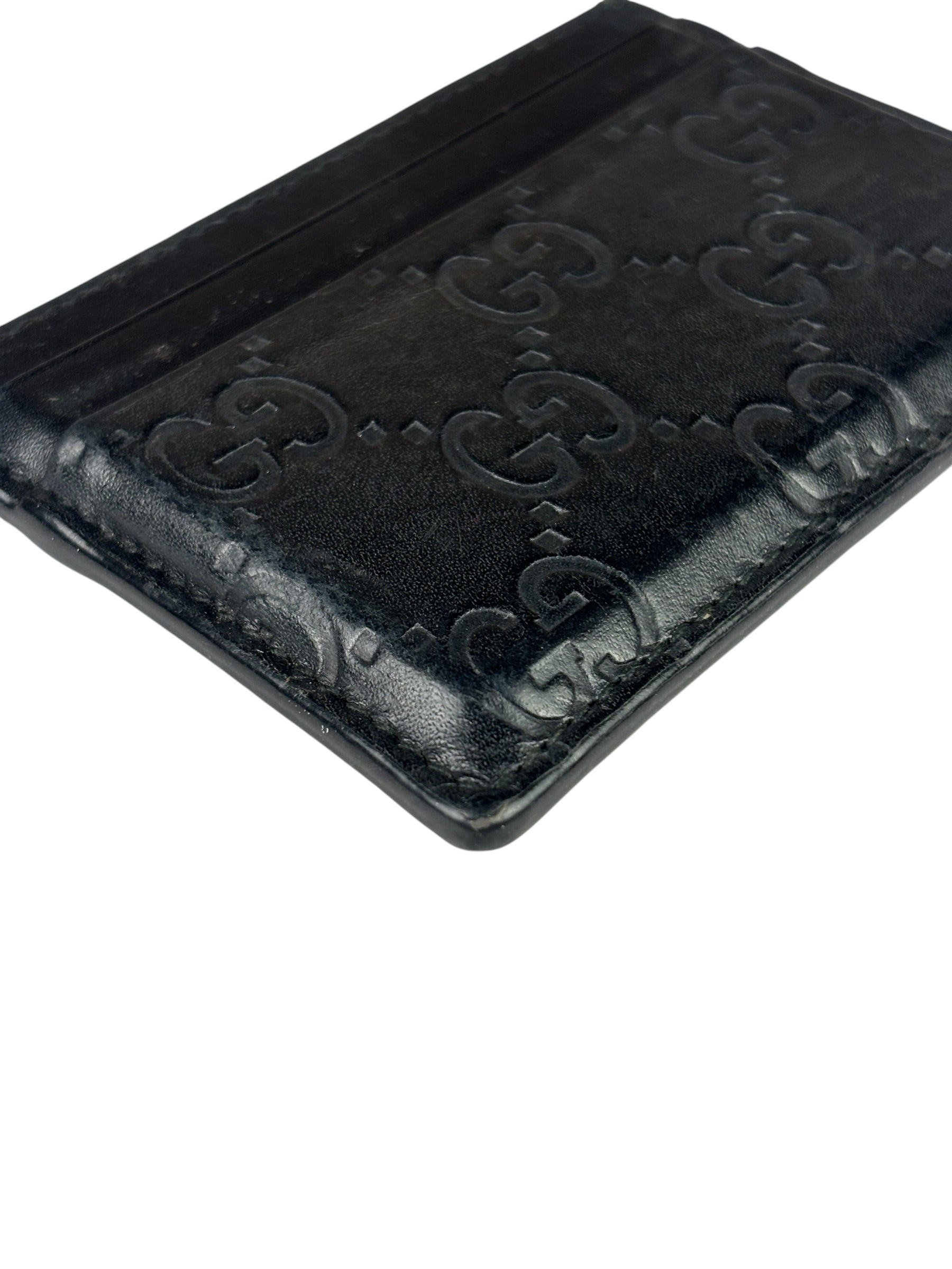 Gucci Black Leather GG Card Holder