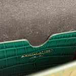 Alexander McQueen Green Croc Embossed Skull Bag