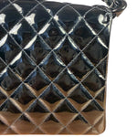Chanel Black Quilted Patent Leather Top Handle 1996